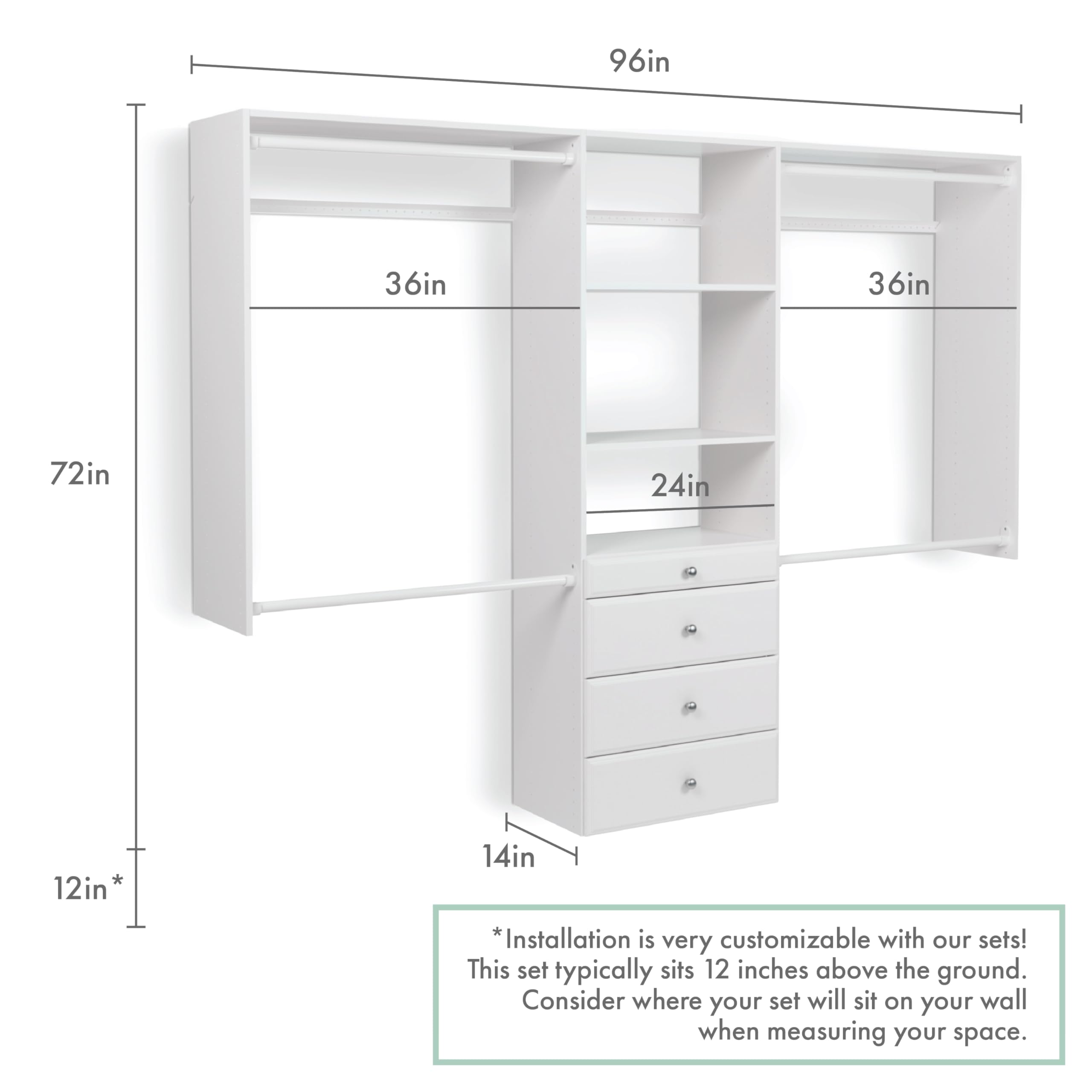 Easy Track OK7272 Deluxe Tower Closet Storage Wall Mounted